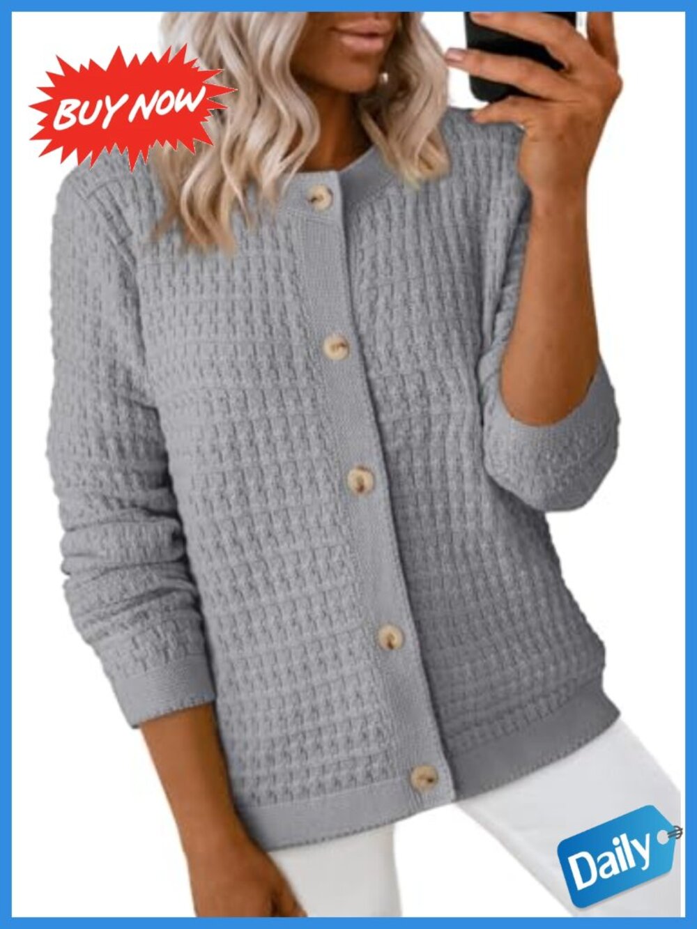 Dokotoo Women's Cardigan Sweater Button Down Knit Fall Jacket